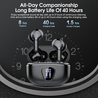 Black Besnoow I53 Bluetooth 5.4 Earbuds (Price: 45,000Rwf)